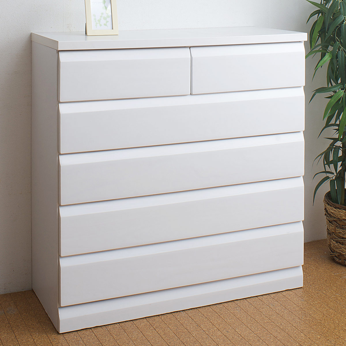 チェスト 4段 5段 6段 7段 桐製 洋タンス 幅60cm 幅80cm 98cm 119cm スライドレール付き 完成品 日本製 ( 木製 タンス 桐たんす 桐チェスト 国産 桐 引出し 整理タンス 衣類収納 箪笥 シンプル 和室 洋室 衣装ケース ) 【ホワイト 4段(幅119cm)】 ホワイト 4段(幅119cm)