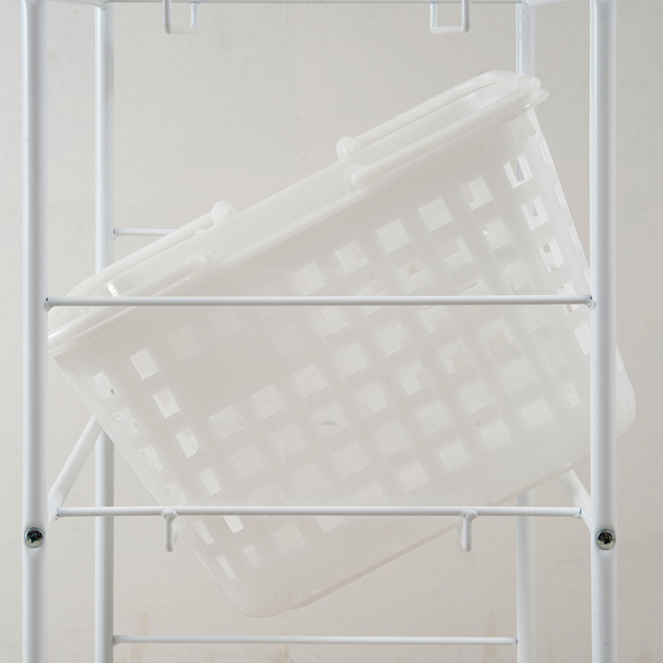 キャスター付き バスケットワゴン 4段 天板無し ( ランドリーワゴン ランドリーバスケット 洗濯かご 洗濯カゴ キャスター スリム 脱衣かご 洗濯物入れ ランドリーラック )