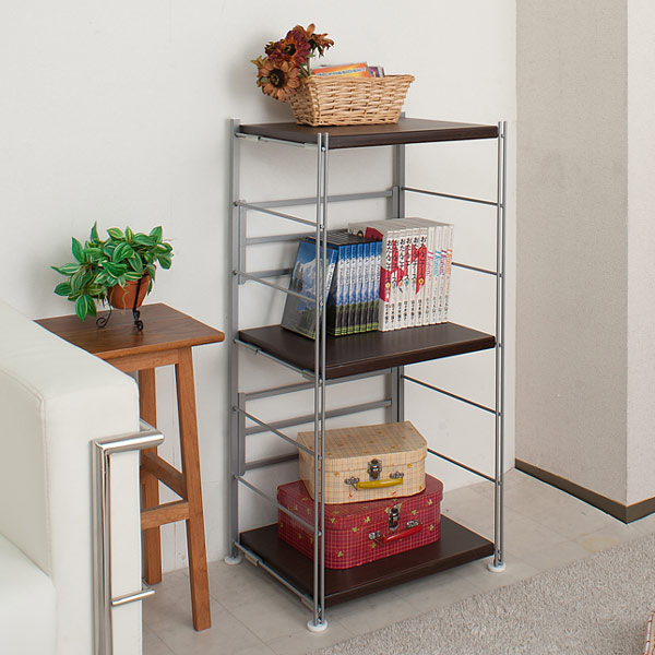 オープンラック 頑丈棚 幅45高さ94cm ( ラック スチールラック 収納 棚 日本製 本棚 シェルフ 飾り棚 強度 頑丈 キッチン リビング収納 ホワイト ナチュラル ダークブラウン ) 【ナチュラル】 ナチュラル