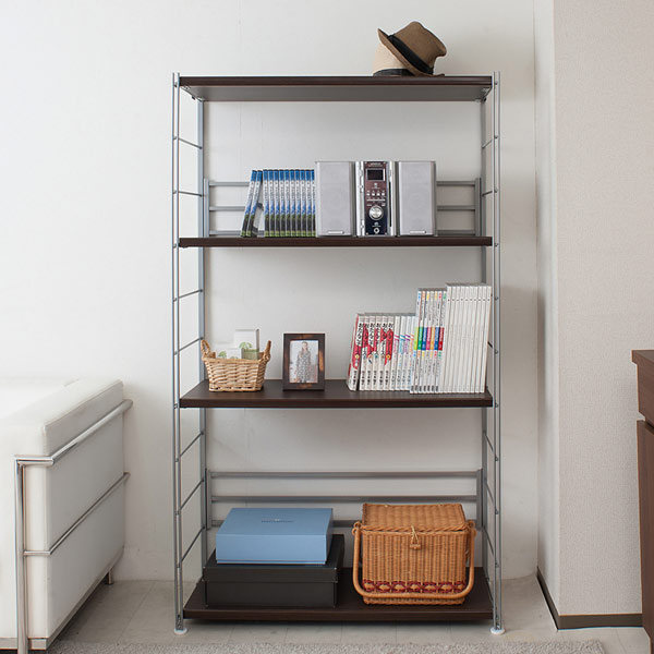 オープンラック 頑丈棚 幅90高さ154cm ( ラック スチールラック 収納 棚 日本製 本棚 シェルフ 飾り棚 強度 頑丈 キッチン リビング収納 ホワイト ナチュラル ダークブラウン ) 【ホワイト】 ホワイト