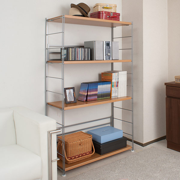 オープンラック 頑丈棚 幅90高さ154cm ( ラック スチールラック 収納 棚 日本製 本棚 シェルフ 飾り棚 強度 頑丈 キッチン リビング収納 ホワイト ナチュラル ダークブラウン ) 【ホワイト】 ホワイト