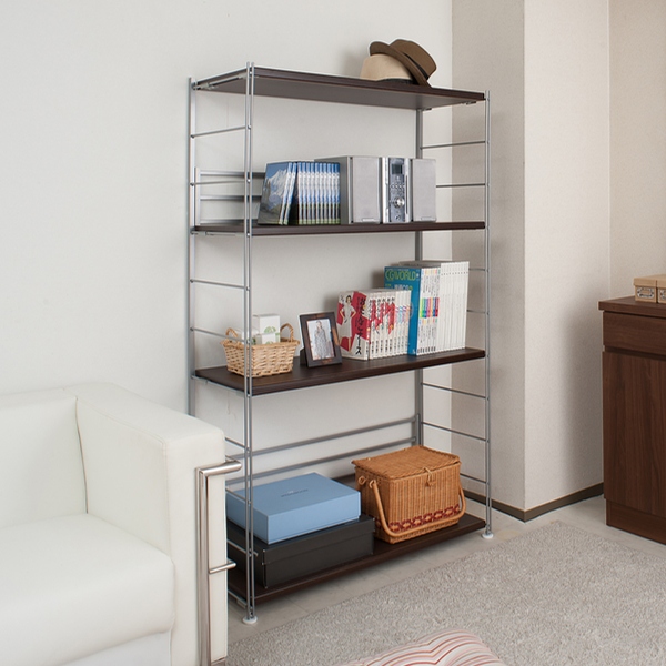 オープンラック 頑丈棚 幅90高さ154cm ( ラック スチールラック 収納 棚 日本製 本棚 シェルフ 飾り棚 強度 頑丈 キッチン リビング収納 ホワイト ナチュラル ダークブラウン ) 【ホワイト】 ホワイト