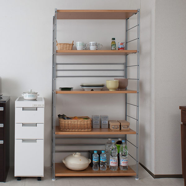 オープンラック 頑丈棚 幅90高さ181cm ( ラック スチールラック 収納 棚 日本製 本棚 シェルフ 飾り棚 強度 頑丈 キッチン リビング収納 ホワイト ナチュラル ダークブラウン ) 【ホワイト】 ホワイト