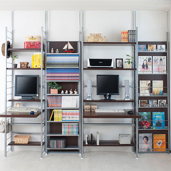 突っ張りスリムデスク 幅91cm ( 突っ張り デスク 机 パソコンデスク 収納 壁面 壁面収納 ワークデスク 学習デスク 学習机 つっぱり式 高さ調節 シンプル ) 【ホワイト】 ホワイト