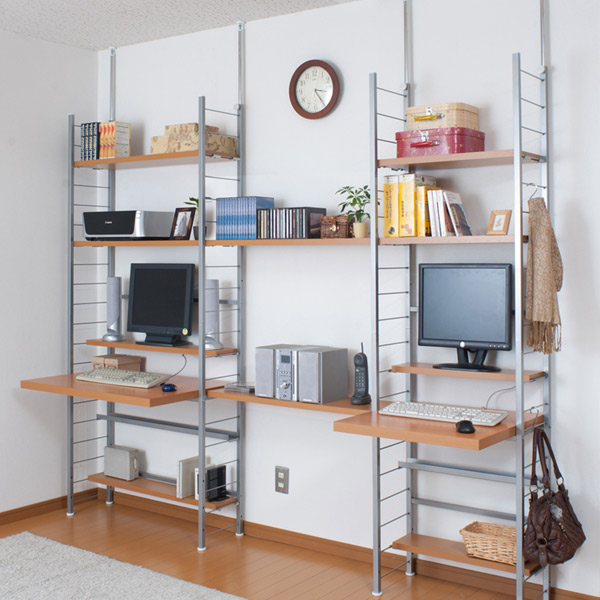 突っ張りスリムデスク幅61cm用 追加棚板(小) 奥行14.5cm ( 棚板 棚 2枚セット 幅61cm 専用 パーツ 追加棚 オプション 追加 ラック 専用パーツ 対応パーツ 突っ張りスリムデスク用 デスク 机 パソコンデスク 収納 ) 【ダークブラウン】 ダークブラウン