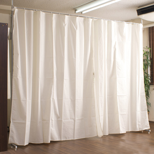 突っ張り カーテンポール 間仕切り 伸縮 ( つっぱり カーテンレール ポール ホワイト ライトブラウン 突っ張り式 突っぱり ツッパリ日本製 目隠し 試着室 目隠しカーテン 目隠し カーテン 収納 間仕切り収納 ) 【ホワイト】 ホワイト