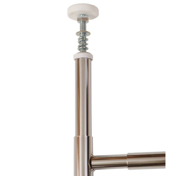 突っ張り カーテンポール 間仕切り 伸縮 ( つっぱり カーテンレール ポール ホワイト ライトブラウン 突っ張り式 突っぱり ツッパリ日本製 目隠し 試着室 目隠しカーテン 目隠し カーテン 収納 間仕切り収納 ) 【ホワイト】 ホワイト