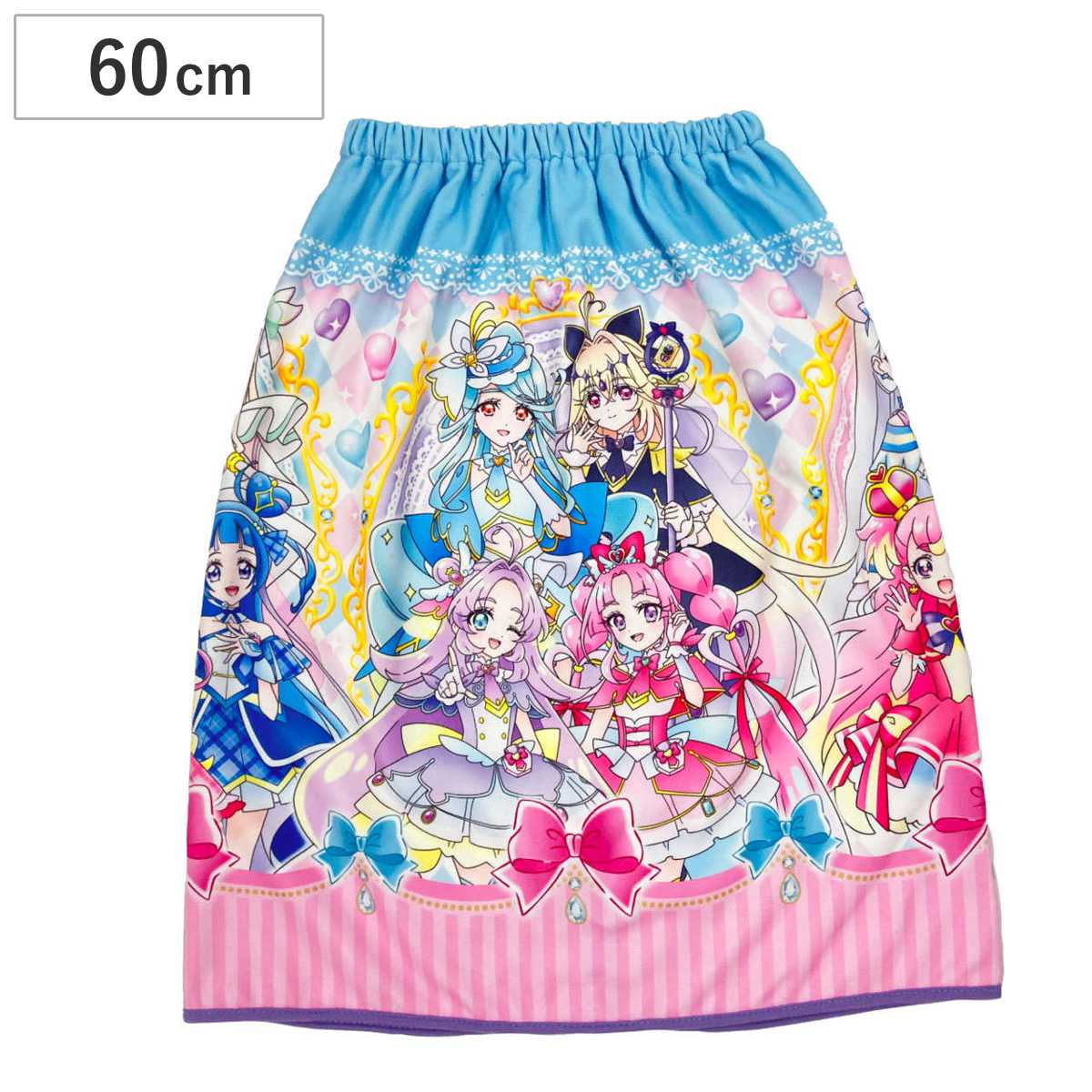 巻きタオル マキタオル プリキュアオールスターズ 60×110cm マイクロ （ タオル プール ラップタオル キッズ マイクロファイバー 60cm キャラクター プリキュア 巻き マキマキ プール用タオル 海水浴 ビーチ 日焼け対策 ）