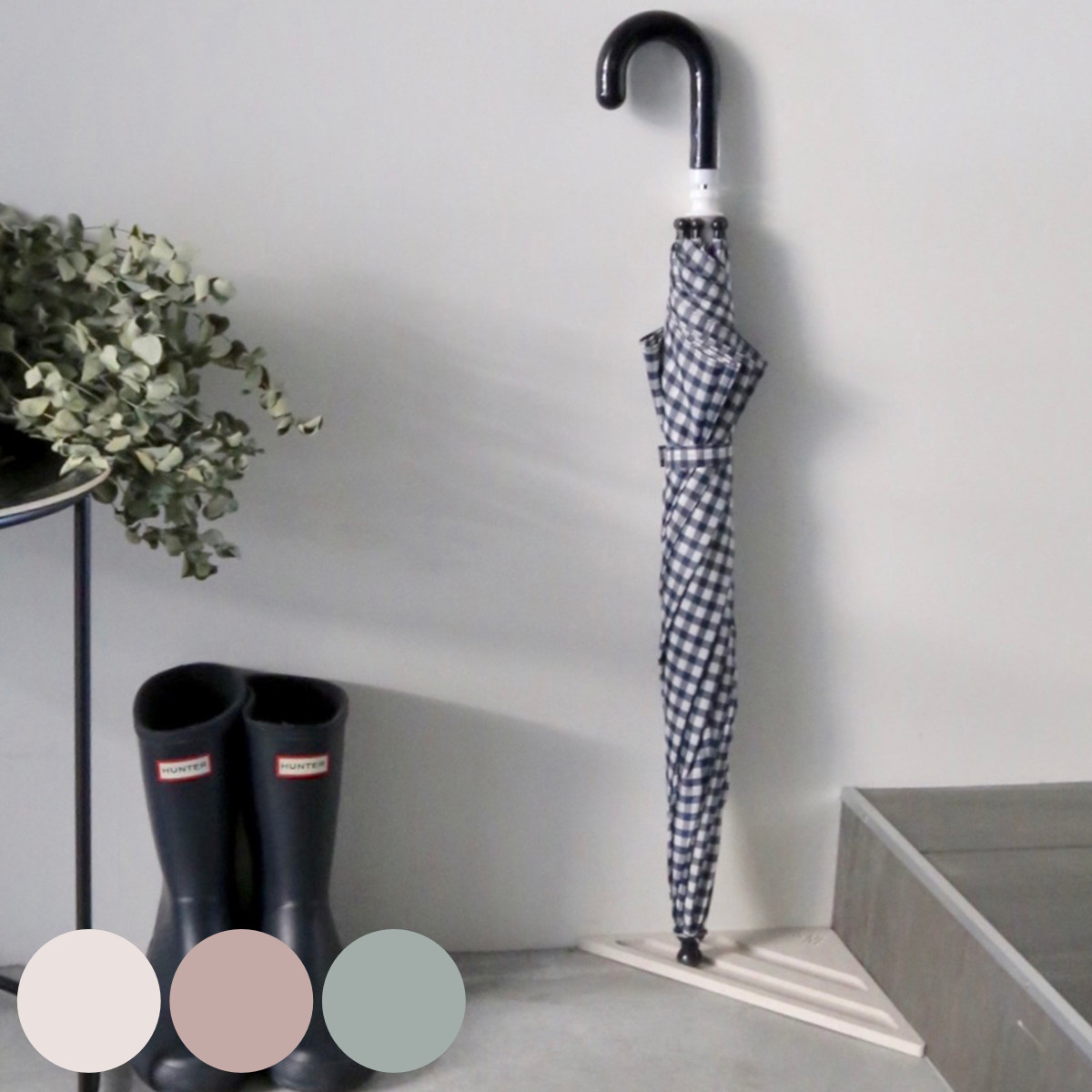 傘立て 屋内用 珪藻土 三角 （ アンブレラスタンド 傘 立てかけ コンパクト 省スペース 玄関 傘収納 コーナー 角 けいそうど 傘立 玄関収納 ホワイト ピンク ブルー シンプル おしゃれ ） 【ブルー】