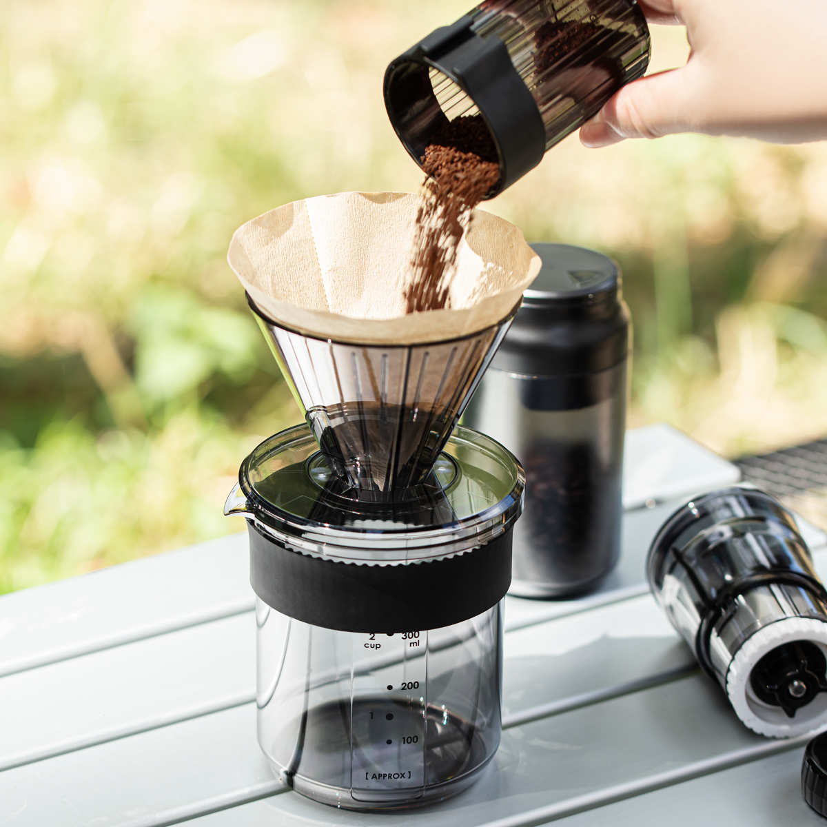 &NE nikii cafe トライタン ドリッパー&サーバー ( 430ml 日本製 電子レンジ対応 食洗機対応 ドリッパー サーバー コーヒーポット アンドエヌイー おしゃれ 軽い 割れにくい 持ち運び コンパクト 丈夫 外 屋外 透明感 )