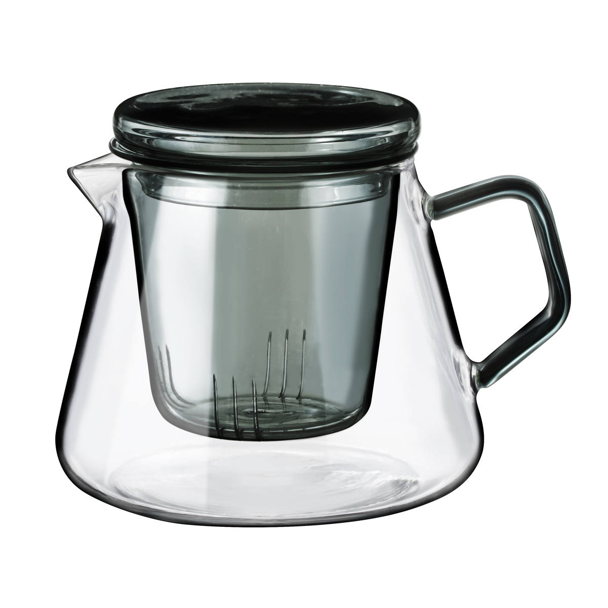 &NE nikii cafe ティーポット 300ml ガラスティーポット ( ガラス 電子レンジ対応 食洗機対応 コーヒー 紅茶 ポット 紅茶ポット おしゃれ かわいい お茶用品 ティーウェア 茶器 シンプル )