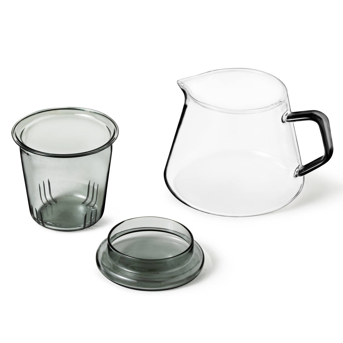 &NE nikii cafe ティーポット 300ml ガラスティーポット ( ガラス 電子レンジ対応 食洗機対応 コーヒー 紅茶 ポット 紅茶ポット おしゃれ かわいい お茶用品 ティーウェア 茶器 シンプル )