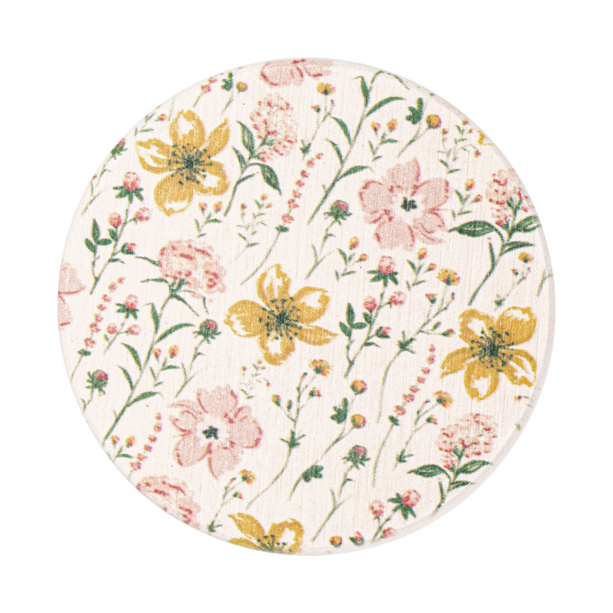 &NE ラバストーンコースター プリント ( 溶岩石 コースター ノンアスベスト アスベスト不使用 茶たく 茶托 グラスマット 丸 9cm 吸水 速乾 清潔 かわいい おしゃれ シンプル 無地 グラデ 花柄 大理石 テーブルウェア ) 【グラデイエロー】 グラデイエロー