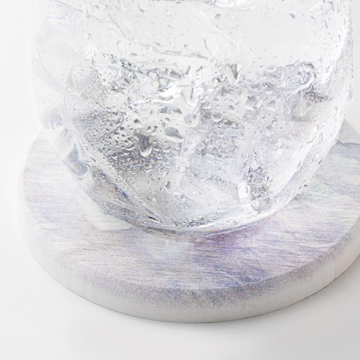 &NE ラバストーンコースター プリント ( 溶岩石 コースター ノンアスベスト アスベスト不使用 茶たく 茶托 グラスマット 丸 9cm 吸水 速乾 清潔 かわいい おしゃれ シンプル 無地 グラデ 花柄 大理石 テーブルウェア ) 【グラデイエロー】 グラデイエロー