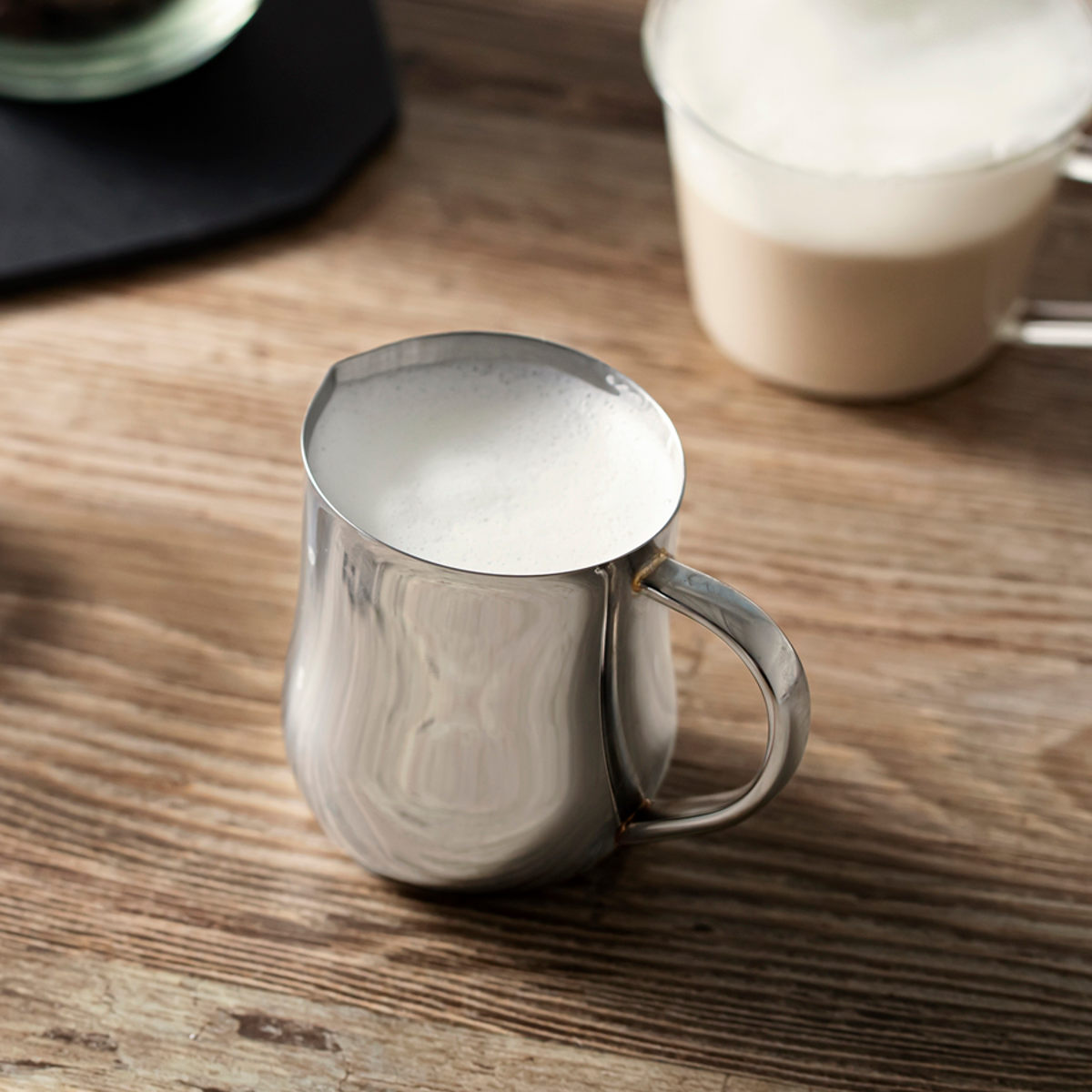 ＆NE nikii cafe ミルクピッチャー ステンレス （ 250ml 食洗機対応 ミルク ミルクジャグ ミルクポット 容器 日本製 シンプル おしゃれ スタイリッシュ ）