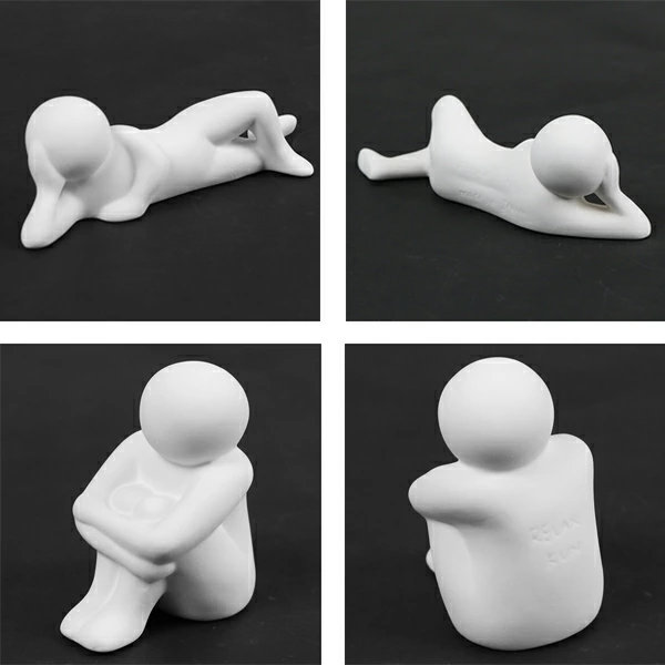 アロマストーン リラックス君 陶器 日本製 ( アロマ アロマオイル 石 芳香剤 かわいい 置き物 インテリア 人型 自然気化 ルームフレグランス フレグランス 香り 玄関 シンプル ギフト 雑貨 ) 【ぼんやり】 ぼんやり