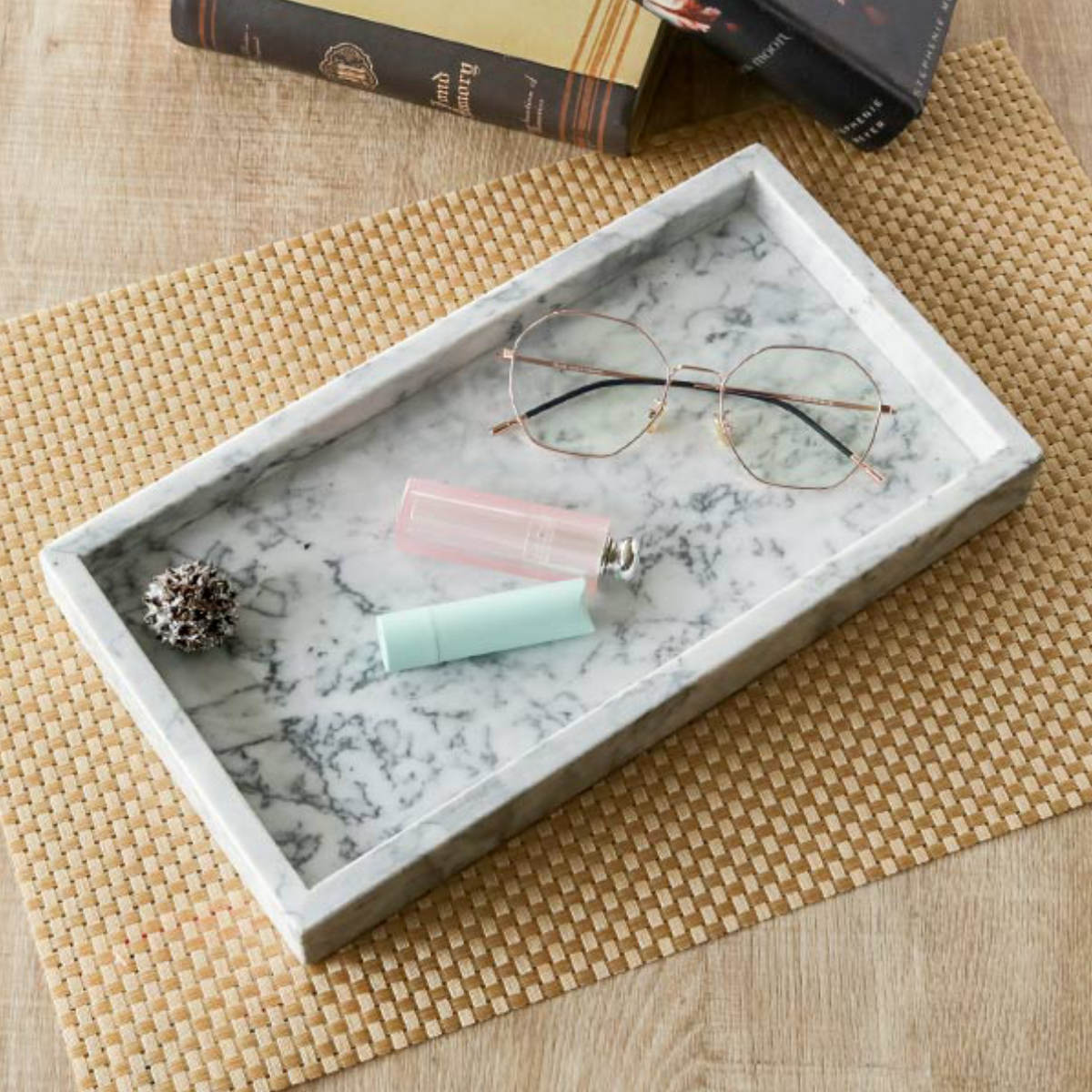 アクセサリートレー ストーンマーブル ロングトレイ 大理石