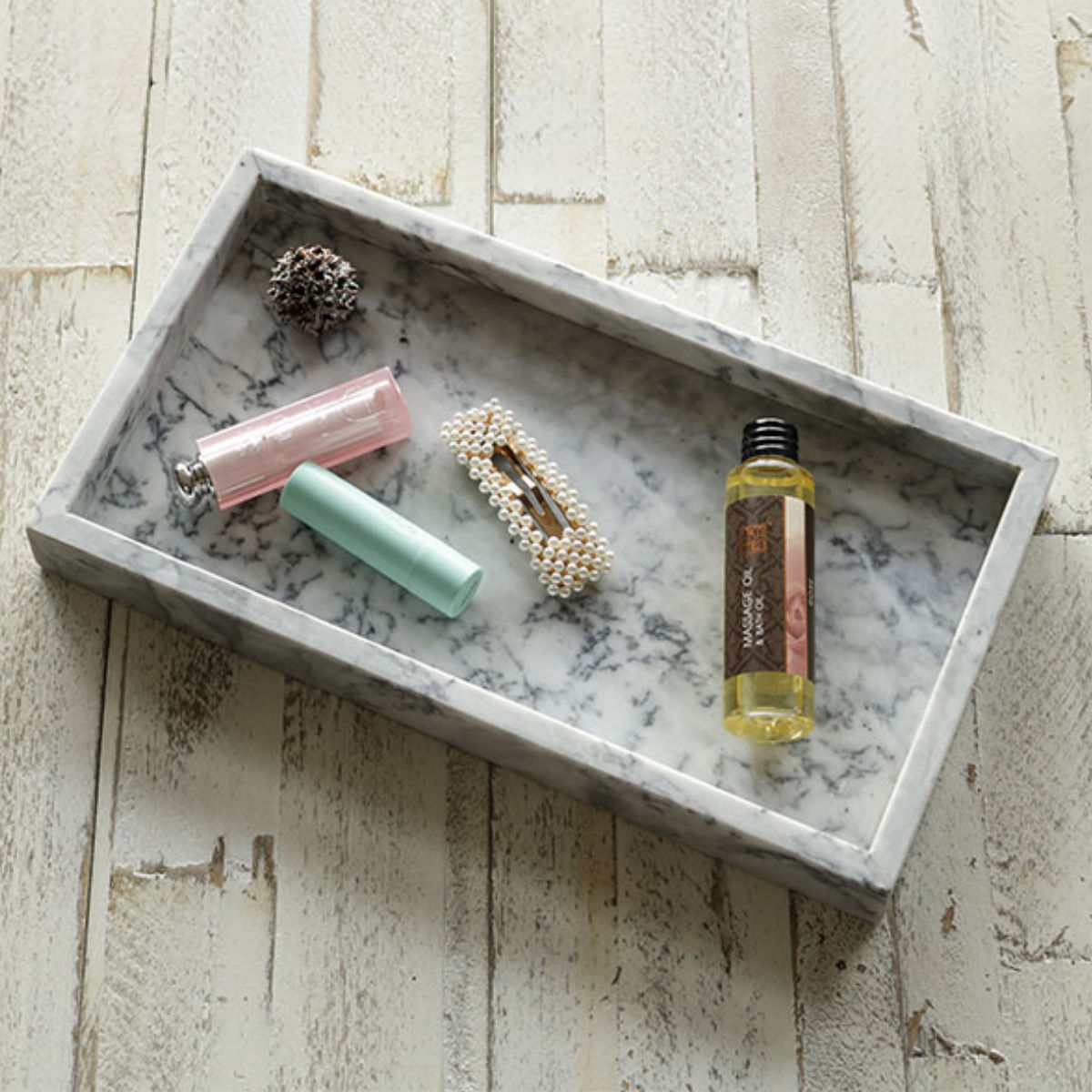 アクセサリートレー ストーンマーブル ロングトレイ 大理石