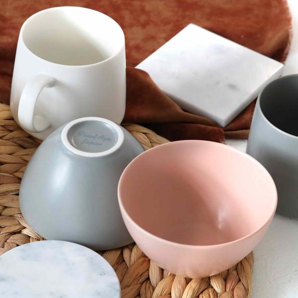 マリーン ボウル ( 食洗機対応 電子レンジ対応 茶碗 ボウル ピンク グレー ライスボウル ご飯茶碗 おしゃれ かわいい ダスティカラー モノトーン ) 【ピンク】 ピンク