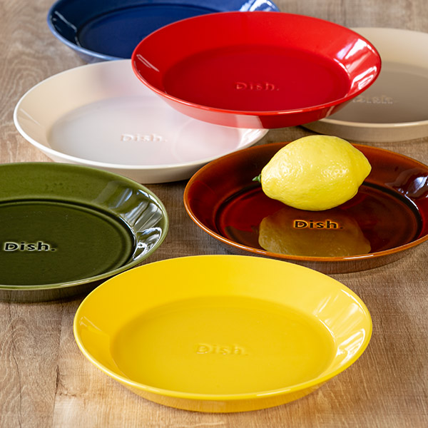 皿 ファンレスト 大皿 ( 電子レンジ対応 食洗機対応 陶器 磁器 日本製 お皿 プレート 22.5cm おしゃれ かわいい カレー皿 パスタ皿 カレー パスタ スタッキング 積み重ね ビビッドカラー ) 【イエロー】 イエロー