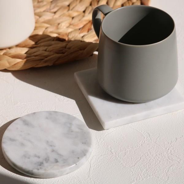 ストーンマーブル コースター ( 大理石コースター 丸 角 トレー プレート 天然大理石 ストーンコースター トレイ 石 おしゃれ かわいい アクセサリートレイ ) 【スクエア】 スクエア