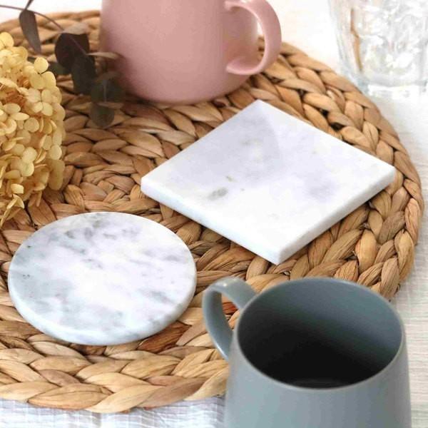 ストーンマーブル コースター ( 大理石コースター 丸 角 トレー プレート 天然大理石 ストーンコースター トレイ 石 おしゃれ かわいい アクセサリートレイ ) 【スクエア】 スクエア