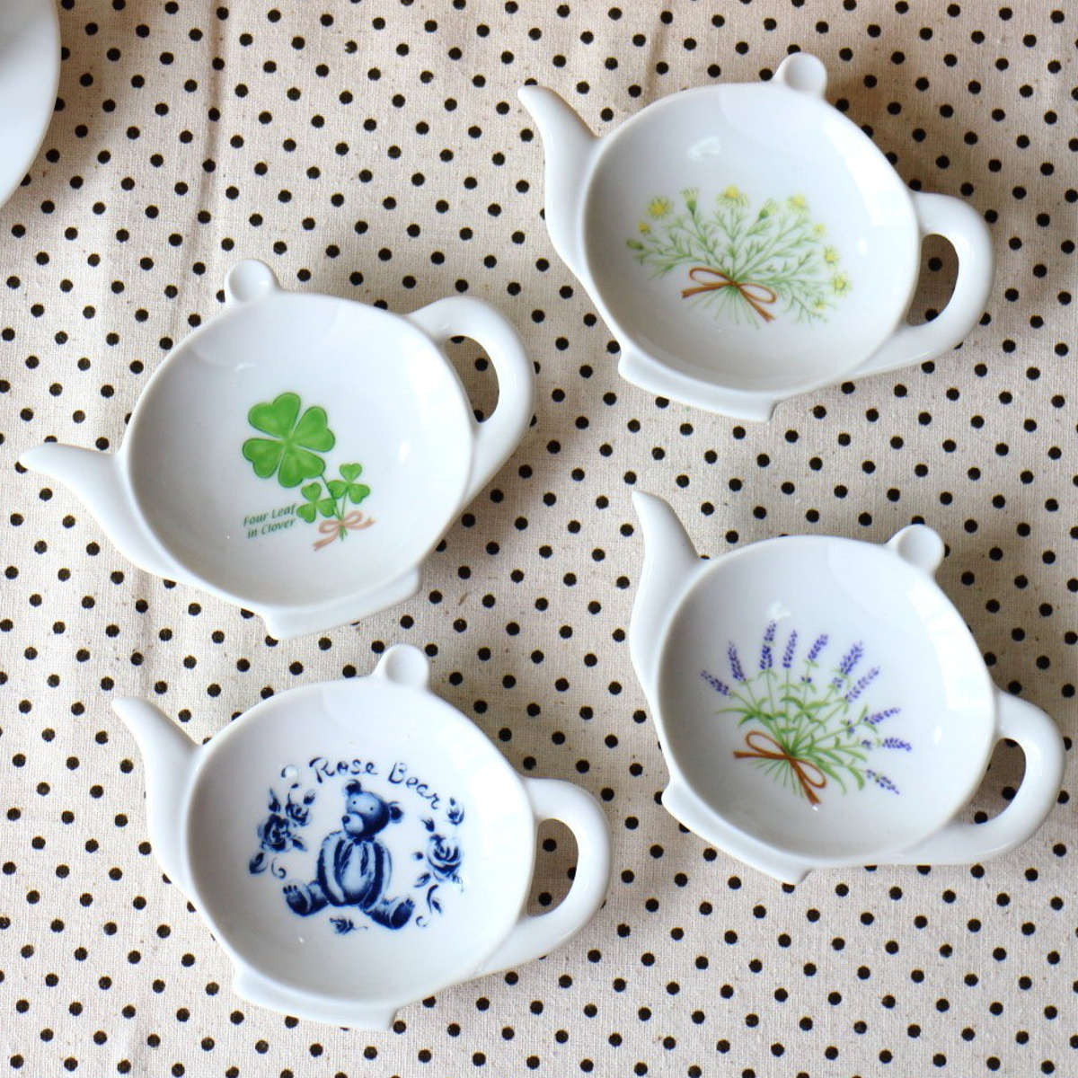 皿 トレイ かわいいポット型 ティーバック ( 小皿 お皿 プレート 電子レンジ対応 食洗機対応 陶磁器 瀬戸焼 日本製 おしゃれ ティーバッグトレイ ティーバッグ 紅茶 トレー ) 【ローズベアー】