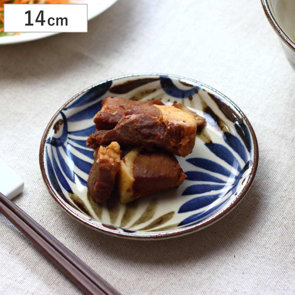 皿 民彩はな絵 小皿 14cm 日本製 （ 磁器 美濃焼 プレート お皿 電子レンジ対応 食洗機対応 食器 おしゃれ かわいい 取り皿 菓子皿 ）