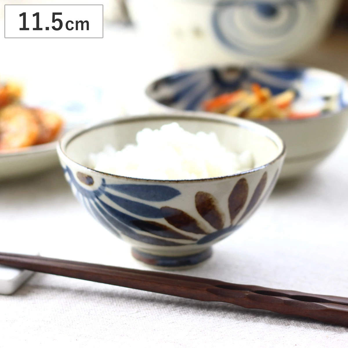 お椀 民彩はな絵 茶碗 11.5cm 日本製 （ 磁器 美濃焼 器 うつわ 電子レンジ対応 食洗機対応 食器 おしゃれ かわいい 茶わん ）
