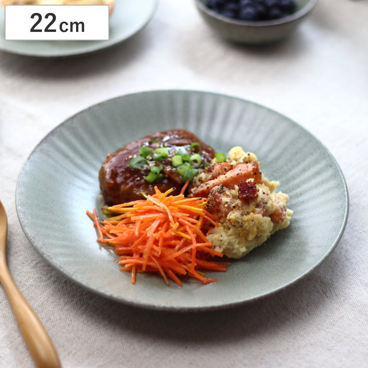 皿 ウラヌス 大皿22cm 日本製 ( 美濃焼 陶磁器 食器 電子レンジ対応 食洗機対応 大皿 プレート パスタ カレー オムライス おかず )