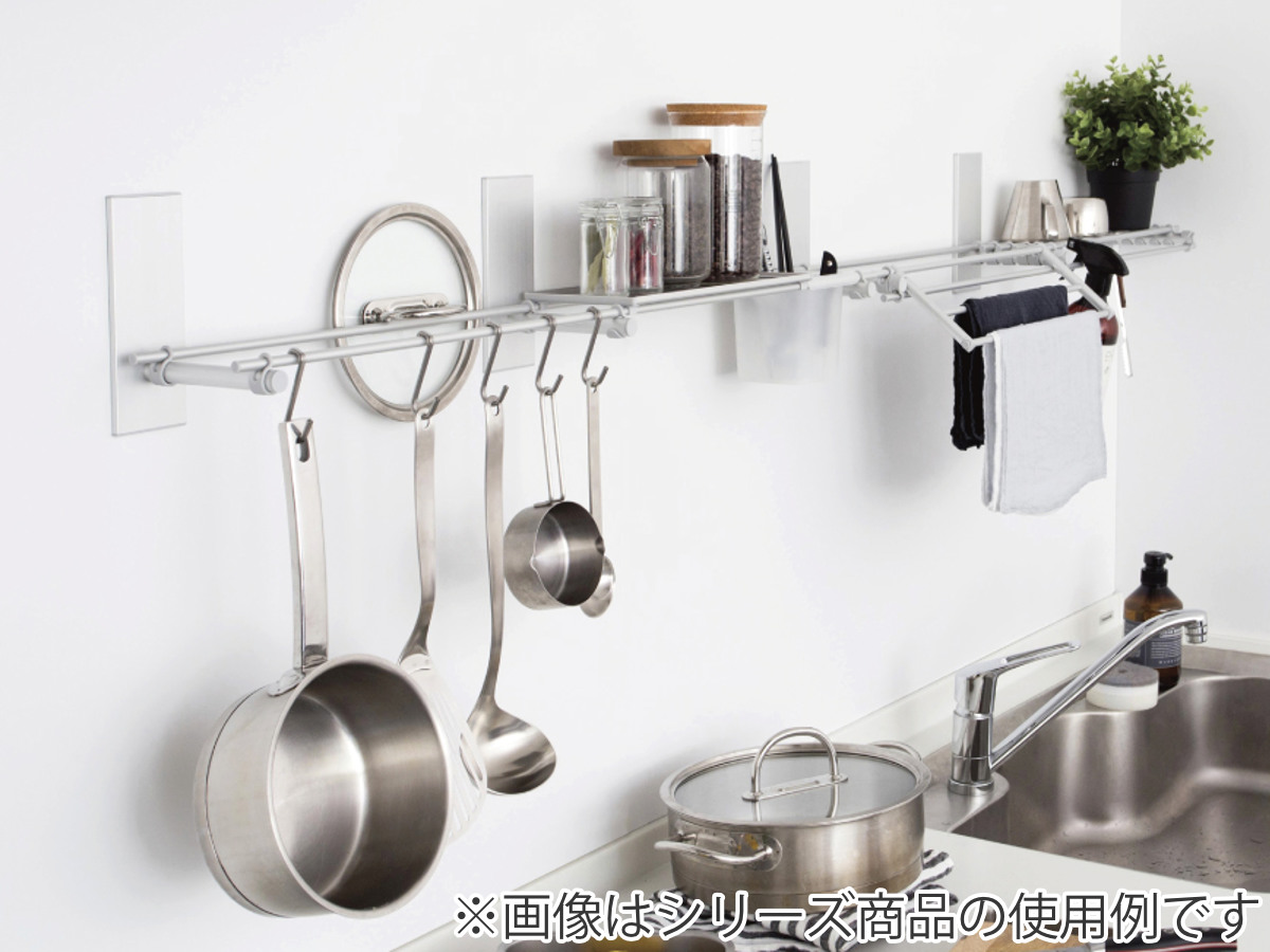 マグネット 収納 フック BLAVO キッチン フックセット ブラボ ( キッチン収納 壁面収納 キッチンツール収納 バー S字フック 磁石 壁 玄関ドア内側 掛ける キッチン用品 キッチンツール 小物 洗面所 壁掛け ) 【ホワイト】 ホワイト