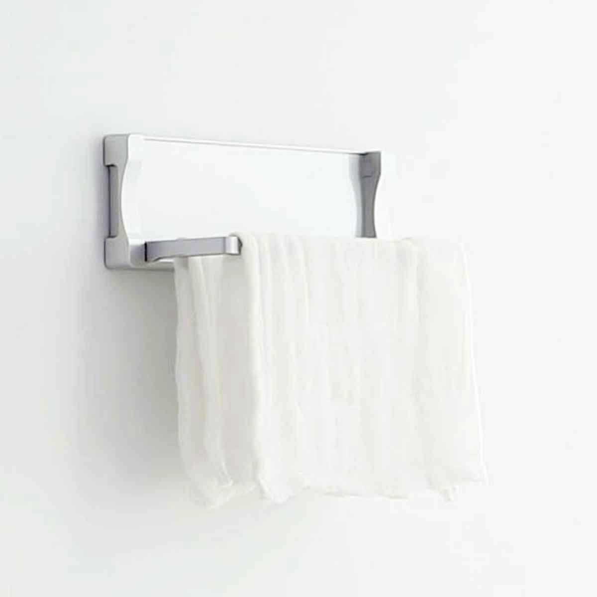 タオルかけ マグネット マグシャーレ ふきんかけ マグネット収納 シルバー ( タオル掛け 布巾掛け タオルバー タオルハンガー ふきんハンガー 磁石 タオルホルダー 冷蔵庫 洗面所 横 サイド キッチン キッチン収納 壁面収納 壁掛け )