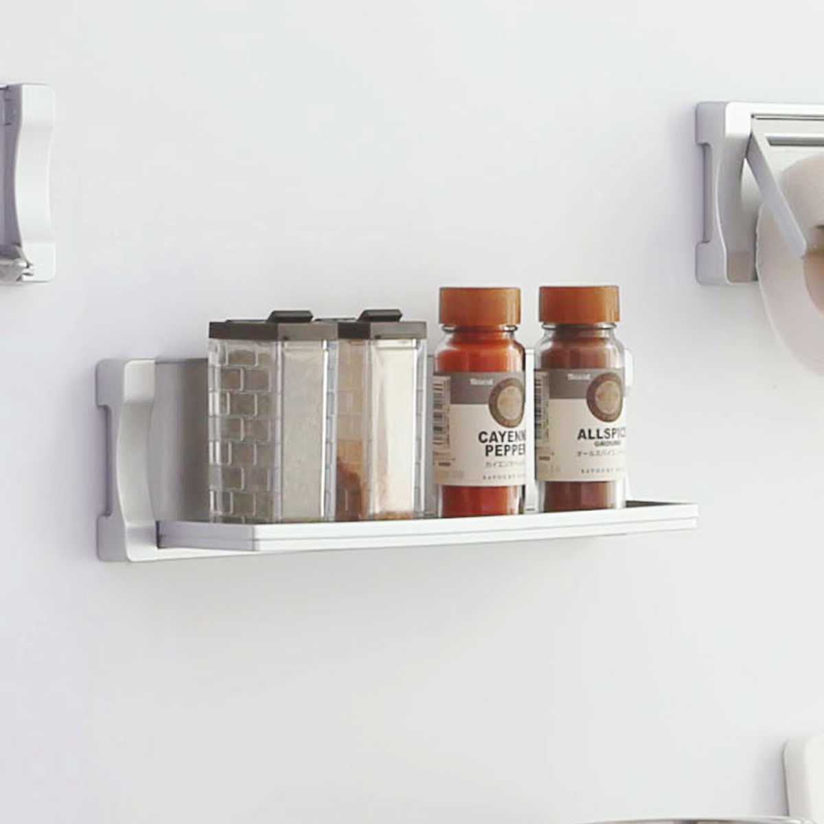 キッチン収納 マグネット マグシャーレ 小物置き マグネット収納 シルバー ( 調味料ラック スパイスラック 磁石 小物トレー トレイ ホルダー 小物ホルダー 調味料スタンド 調味料収納 ボトルラック スパイス収納 壁面収納 壁掛け )