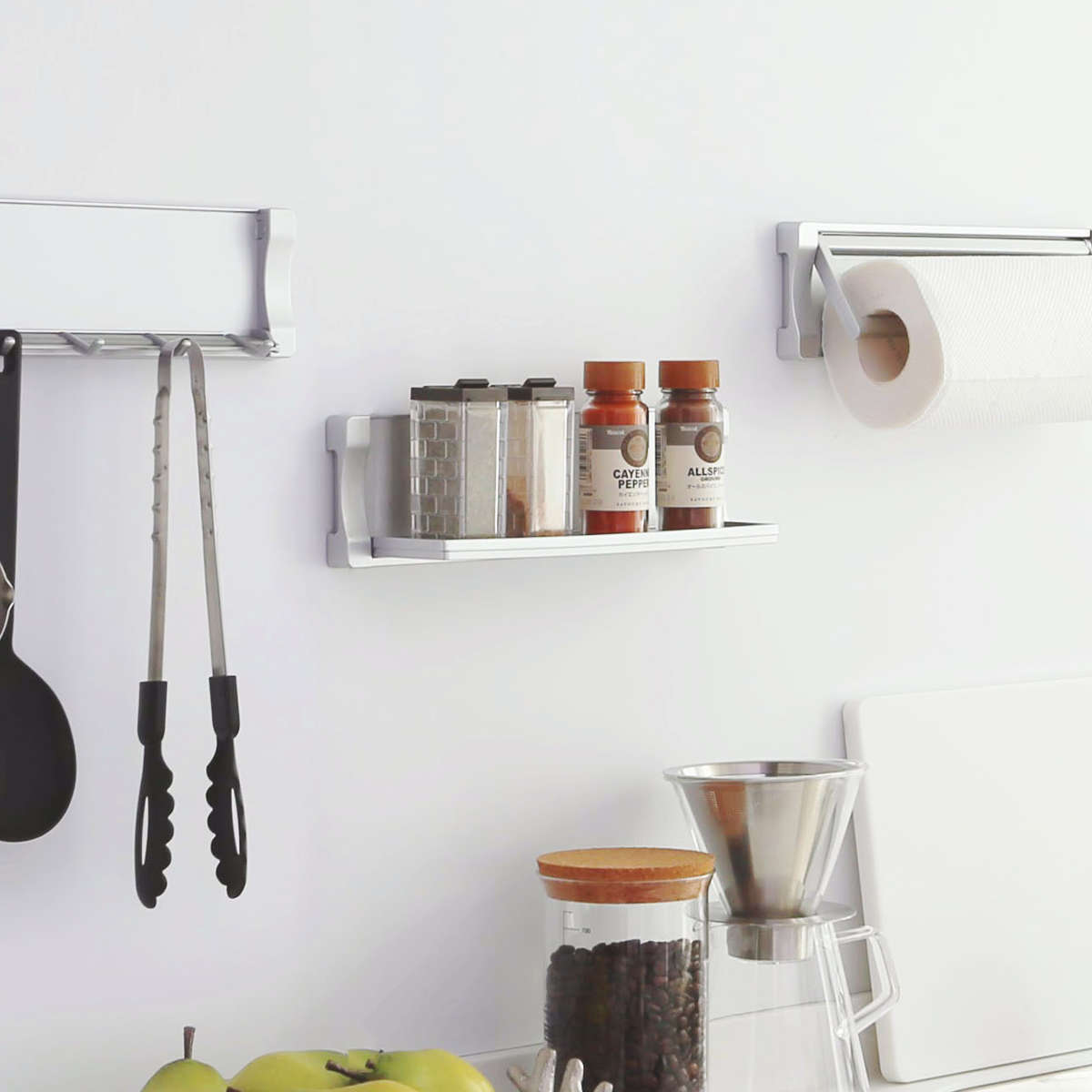 キッチン収納 マグネット マグシャーレ 小物置き マグネット収納 シルバー ( 調味料ラック スパイスラック 磁石 小物トレー トレイ ホルダー 小物ホルダー 調味料スタンド 調味料収納 ボトルラック スパイス収納 壁面収納 壁掛け )