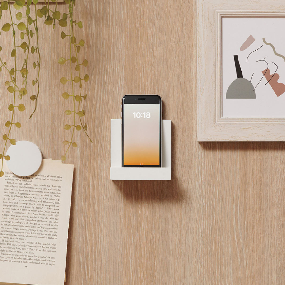 棚 壁掛け タナデコミニ マグネット 小物収納 トレー ラック 木製 幅10cm ( 収納 壁 壁面収納 ディスプレイ スタンド 磁石 壁付け 浮かせる収納 浮かせて 玄関収納 スマホスタンド ) 【ブラウン】 ブラウン