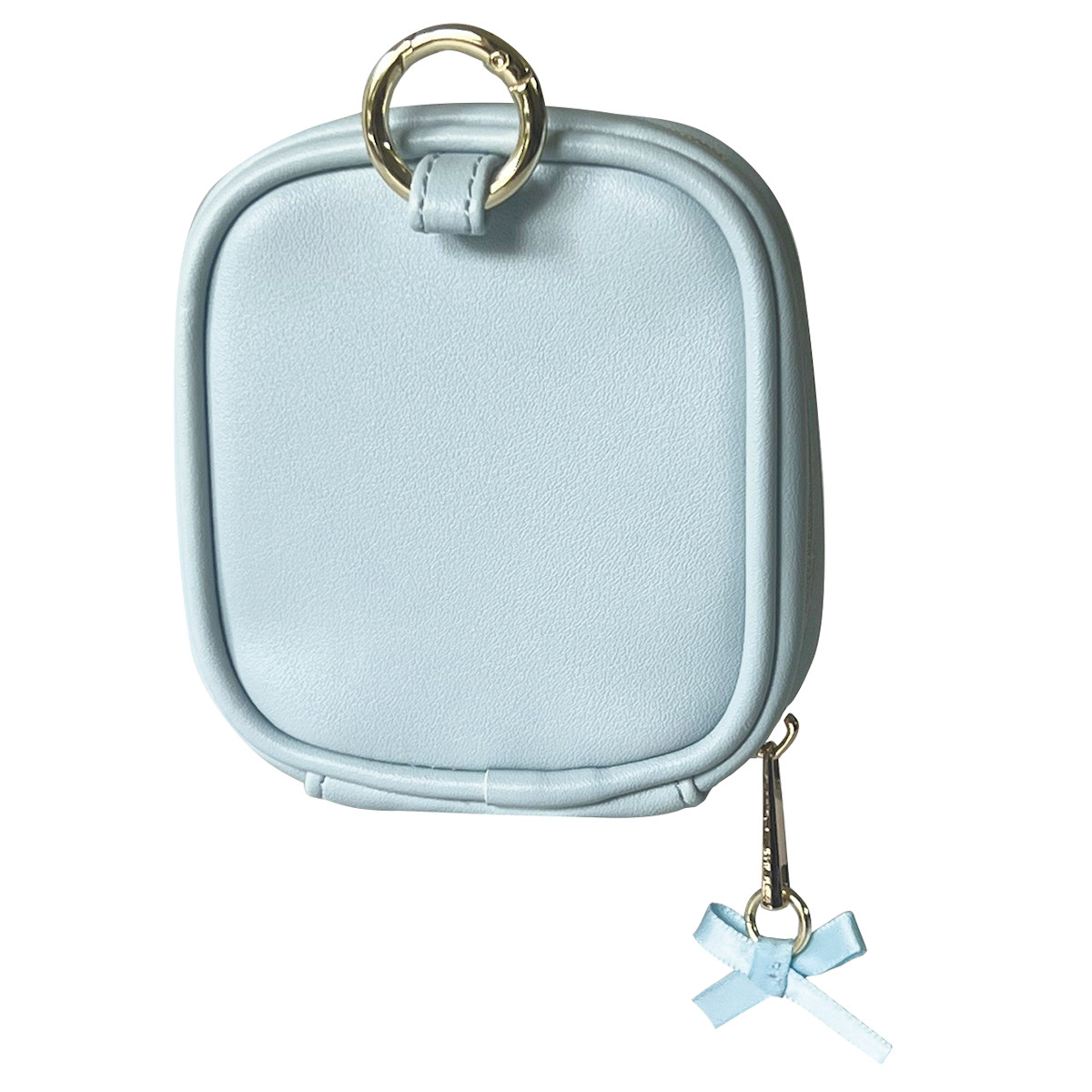 ポーチ リボン カラビナ クリアミニポーチ カラビナ付き ( 透明 ビニール ミニポーチ コスメ ぬいぐるみ 収納 持ち運び 収納ポーチ 小物入れ ビニールポーチ ぬいぐるみポーチ 小さめ キーホルダー バッグチャーム かわいい ) 【グリーン】 グリーン