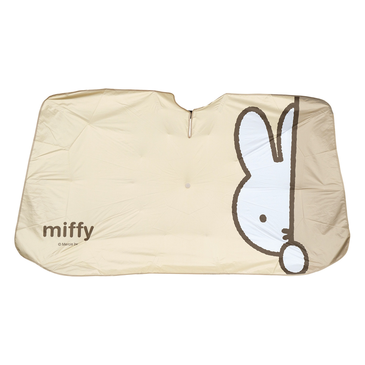 カーサンシェード ミッフィー 傘サンシェード 折りたたみ傘タイプ ( miffy サンシェード 傘 車 フロント キャラクター かわいい カー用品 日よけ サンシェイド 自動車 傘型 吸盤不要 劣化軽減 日除け 車用品 コンパクト 収納袋付き ) 【ミッフィーフェイス】 ミッフィーフェイス