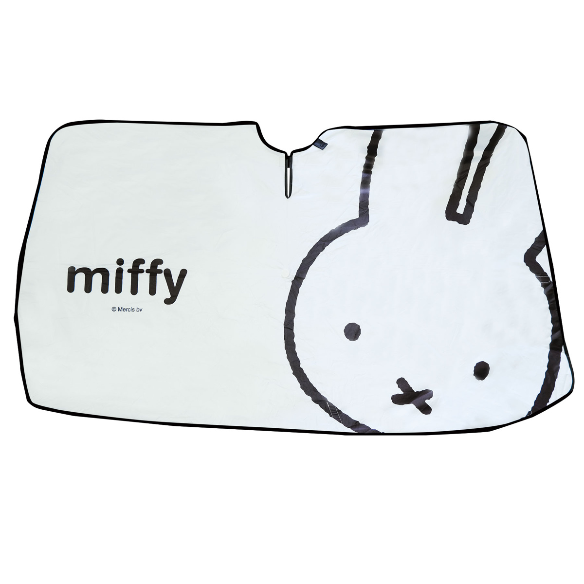 カーサンシェード ミッフィー 傘サンシェード 折りたたみ傘タイプ ( miffy サンシェード 傘 車 フロント キャラクター かわいい カー用品 日よけ サンシェイド 自動車 傘型 吸盤不要 劣化軽減 日除け 車用品 コンパクト 収納袋付き ) 【ミッフィーフェイス】 ミッフィーフェイス