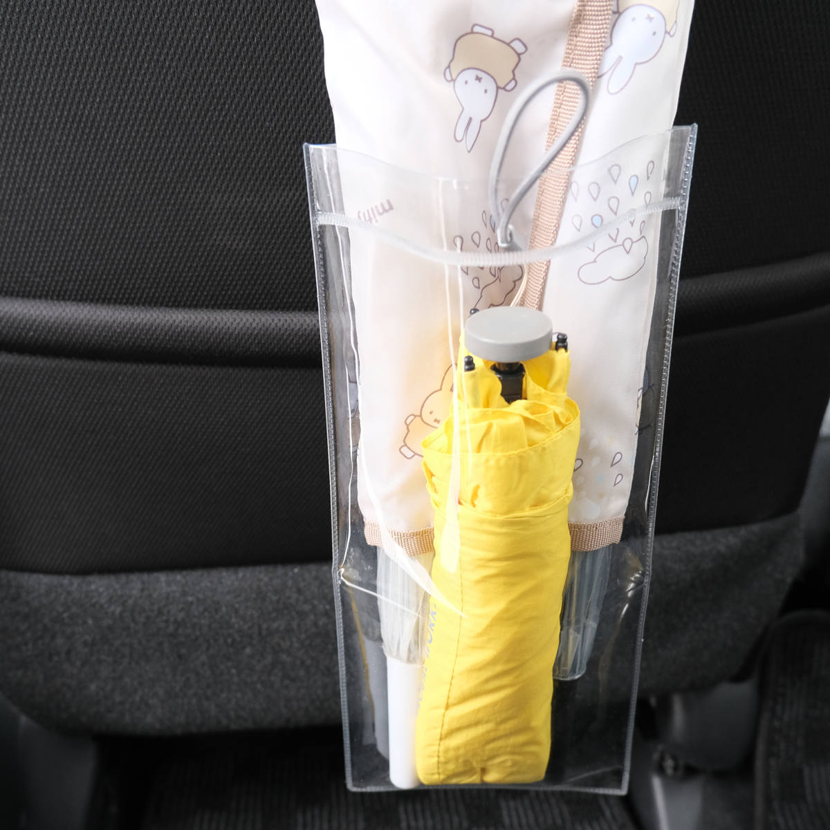 傘カバー ミッフィー 傘ポケット 外ポケット付き 長傘 折りたたみ傘 車用 ( miffy 傘ケース 傘袋 収納 吊り下げ 傘立て 車 玄関 キャラクター アンブレラケース ヘッドレストポール 取り付け 簡単 取り外し可能 雨の日 車内 屋内 ) 【ミッフィーとボリス】 ミッフィーとボリス