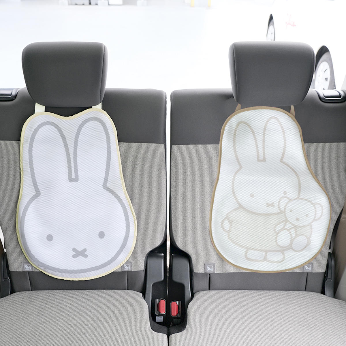 カーシートクッション ミッフィー 保冷剤が入る カーシートパッド （ miffy カーシート カーシートカバー ひんやり 冷たい 暑さ対策 車 ベビーカー 車用 シートカバー 運転 ドライブ おでかけ 子供 赤ちゃん キャラクター かわいい ） 【ミッフィーフェイス】