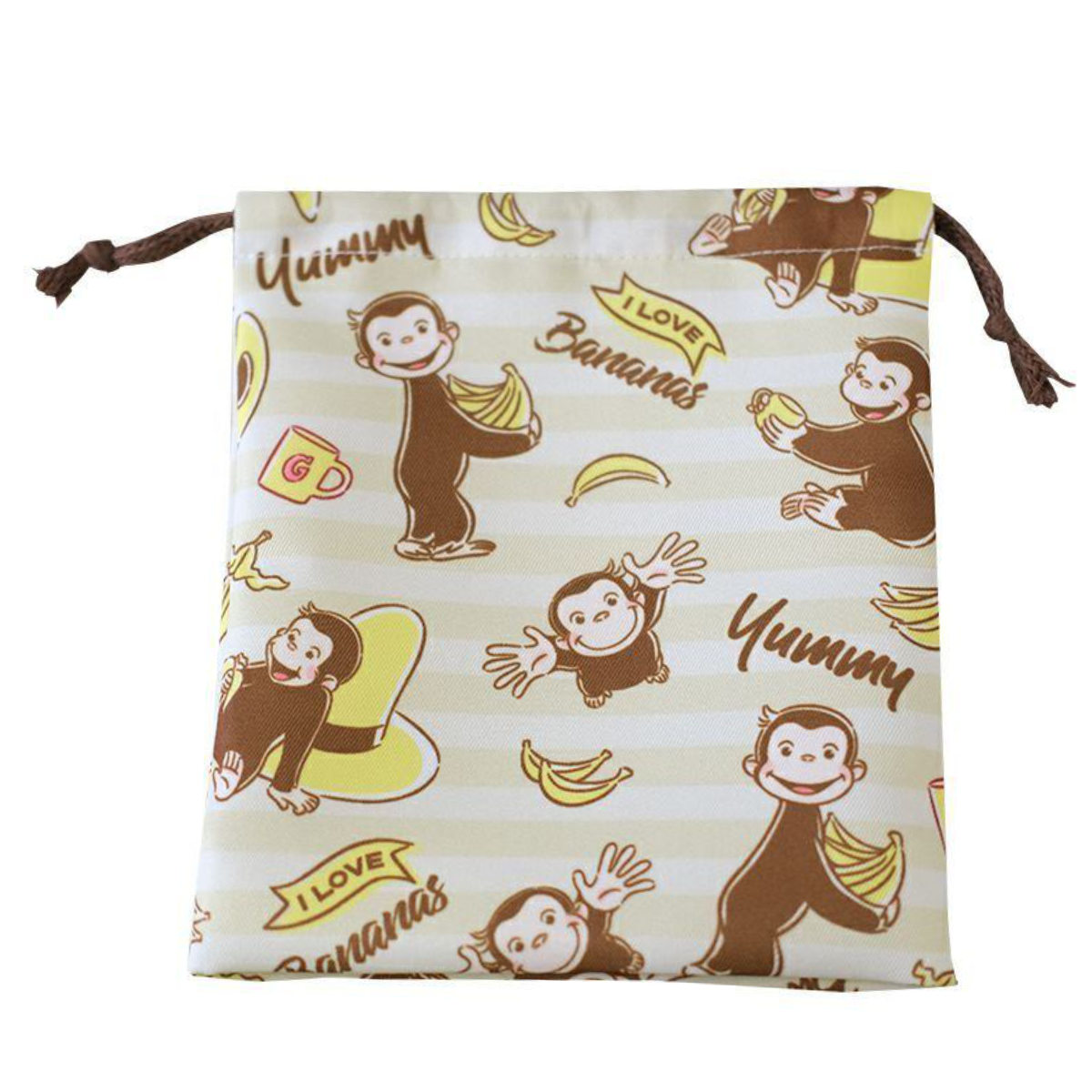 コップ袋 コップ巾着 ヤミー おさるのジョージ ( 巾着 巾着袋 コップ入れ 歯ブラシ 給食袋 子供 給食 袋 ランチ巾着 幼稚園 保育園 小学校 小物入れ キッズ )