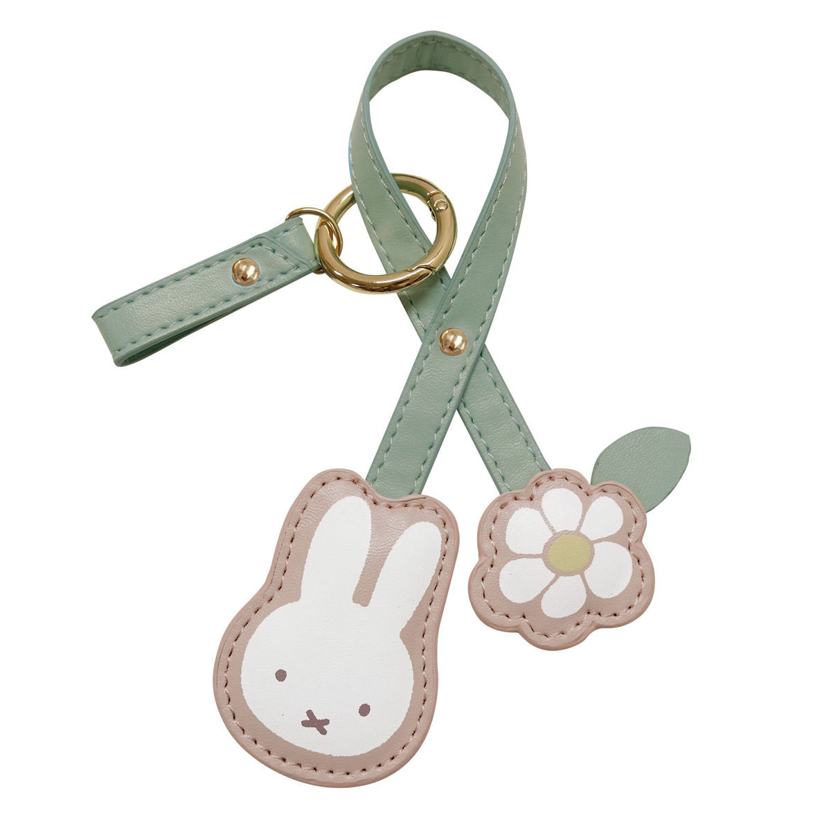 スマート キーホルダー ミッフィー フラワー 花 ( miffy キーリング スマートキー ホルダー 鍵 紛失防止 バッグチャーム 車 カギ キー 持ち運び 収納 ストラップ 便利 キャラクター かわいい カー用品 車用品 )