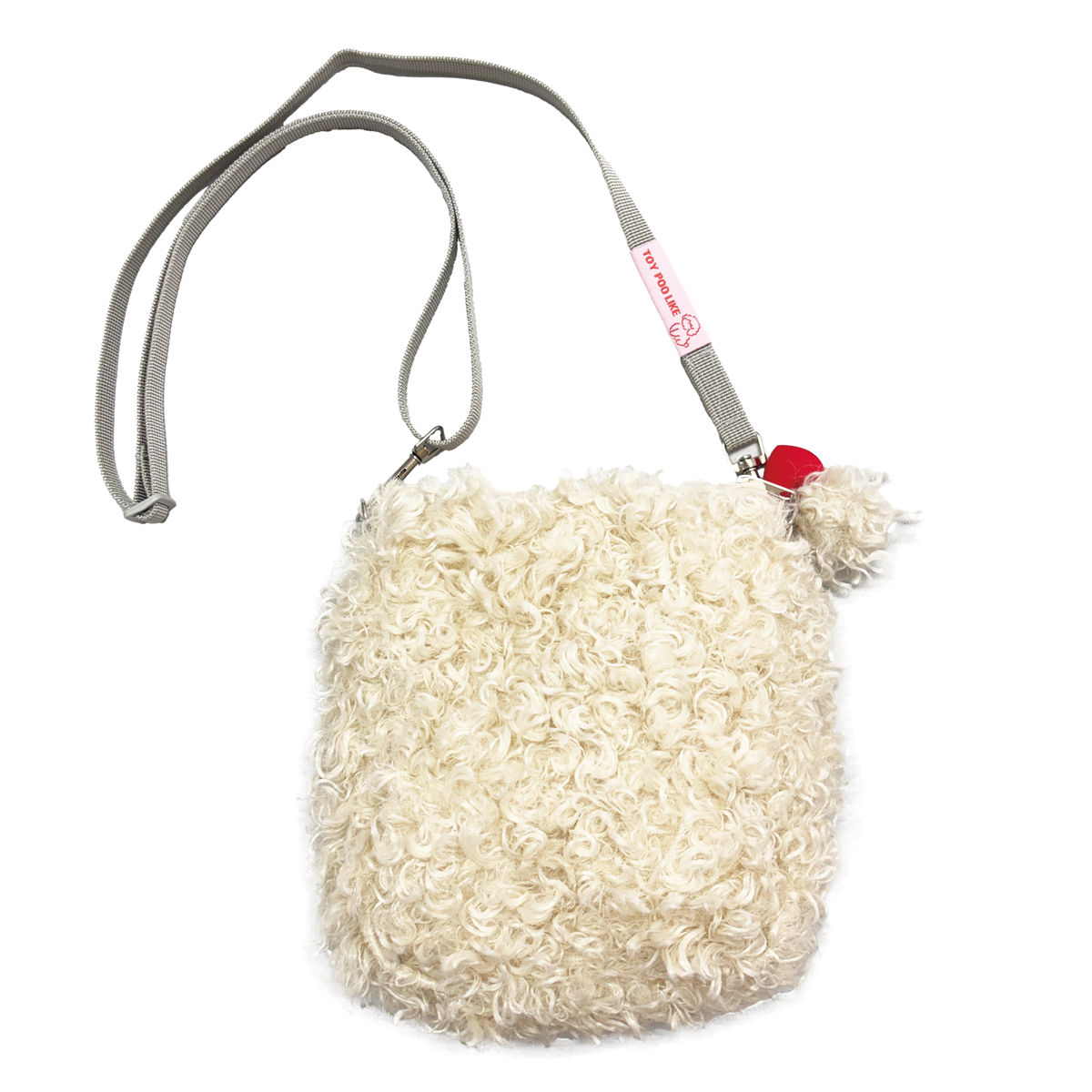 サコッシュ 2way トイプードル 肩ひも 調節可能 ( バッグ ポーチ ショルダー 犬 散歩 鞄 小物入れ 可愛い ふわふわ レディース メンズ ショルダーバッグ ショルダーポーチ サブバッグ 斜めがけ 肩掛け ポシェット ) 【ブラウン】 ブラウン