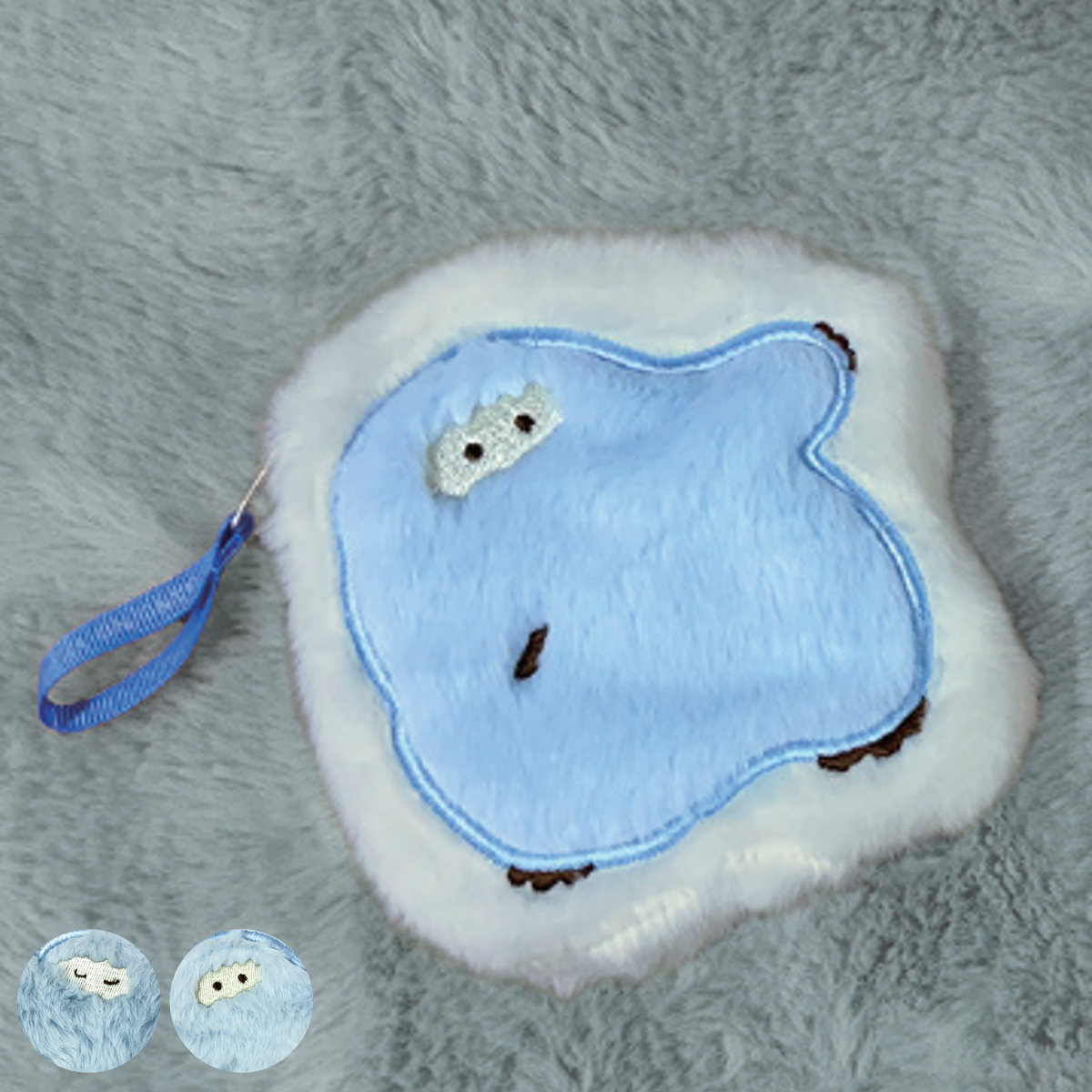 ダイカットポーチ ファー ふわふわ ダンシング イエティ （ ポーチ 薄い ミニポーチ 小物入れ UMA 可愛い 癒し 持ち歩き コスメ イヤホン 薬 小物収納 スリム 薄型 コスメポーチ 化粧ポーチ 薬入れ かわいい 雑貨 プレゼント ） 【ホイサ】