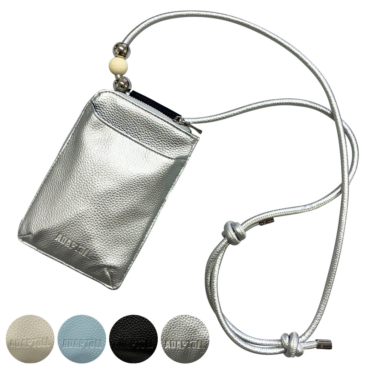 ビーズ スマホポシェット ポーチ （ スマホポーチ マルチショルダー 斜めがけ スマホ 携帯 縦型 財布 キャッシュレス レディース メンズ おしゃれ カード収納 ショルダー バッグ ポシェット 肩掛け 旅行 散歩 公園 ） 【ブラック】