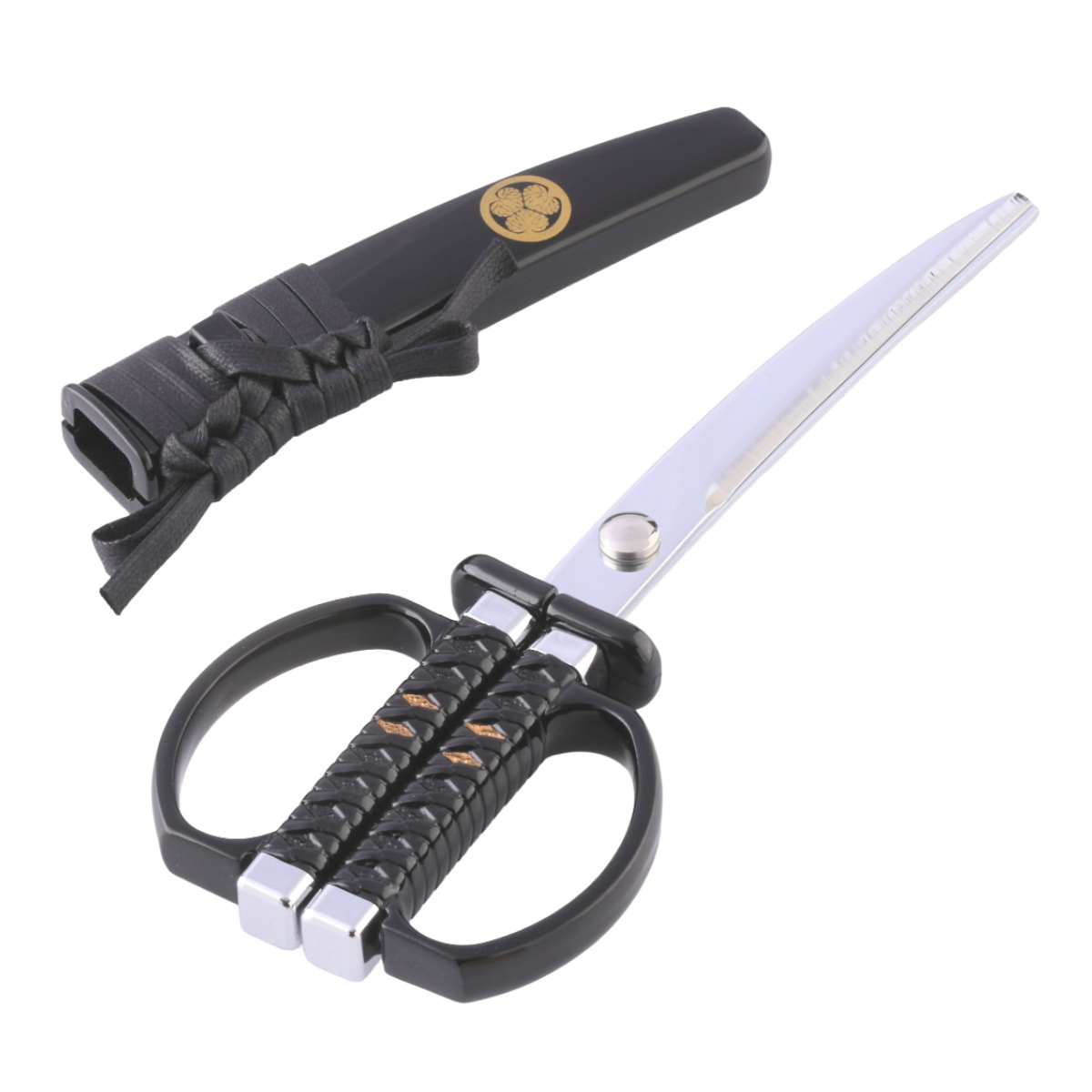 ハサミ 日本刀 はさみ 徳川家康 モデル 越前塗り ( 桐箱入り 鋏 ケース付き 刀 武将 侍 文具 文房具 ステンレス刃 関の刃物 漆 日本製 ステーショナリー 事務 作業 工作 DIY 雑貨 プレゼント お土産 ミニチュア オブジェ 置物 )