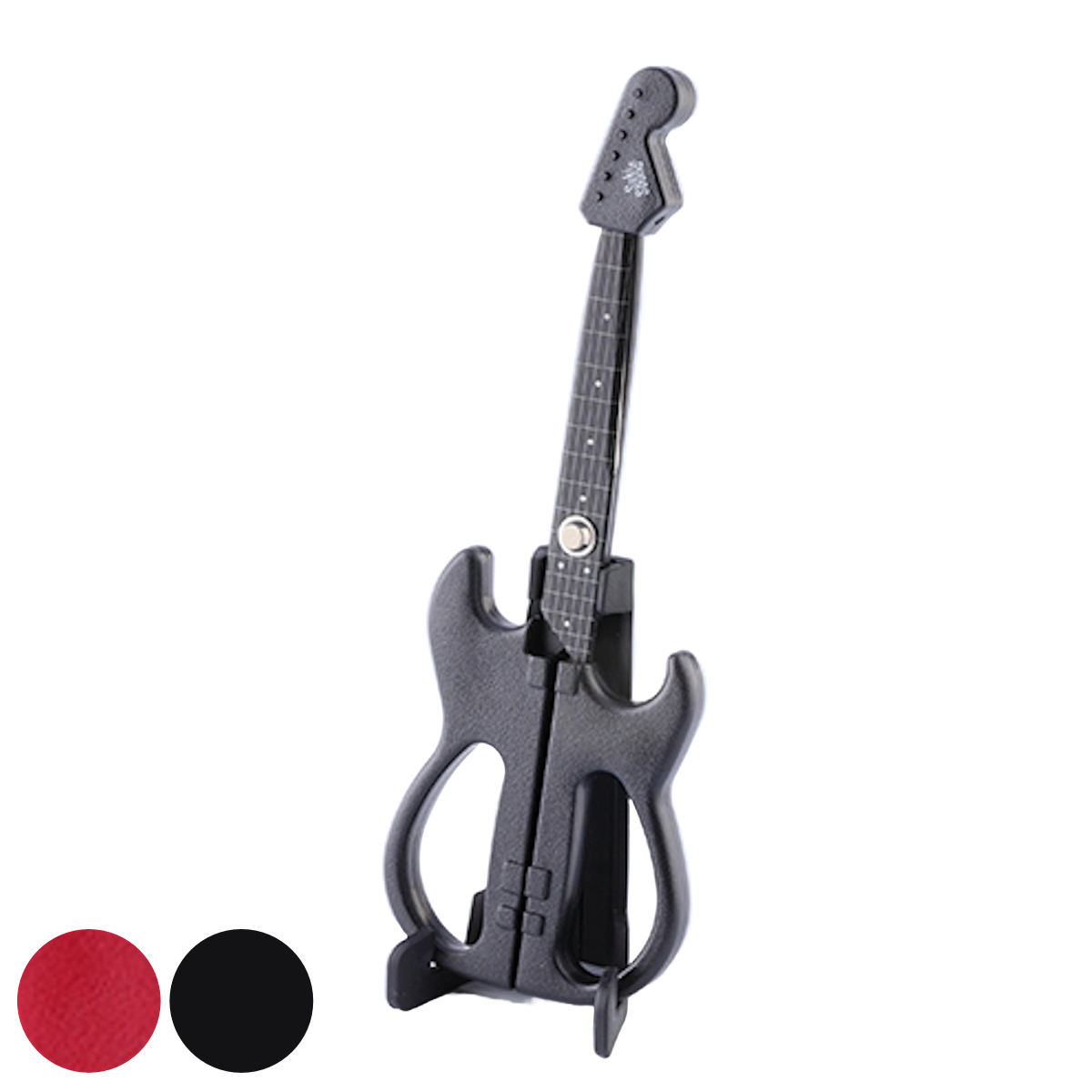 はさみ ギター ハサミ SekiSound スタンド付き 日本製 ( 鋏 カバー付き 楽器 文具 文房具 ステンレス刃 フッ素コート 関の刃物 ステーショナリー ベタつきにくい テープ カット 事務 作業 工作 DIY 雑貨 プレゼント ミニチュア ) 【ブラック】