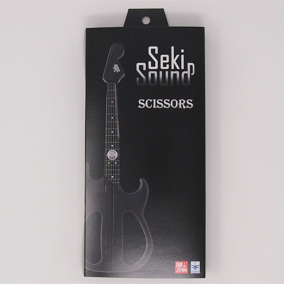 はさみ ギター ハサミ SekiSound スタンド付き 日本製 ( 鋏 カバー付き 楽器 文具 文房具 ステンレス刃 フッ素コート 関の刃物 ステーショナリー ベタつきにくい テープ カット 事務 作業 工作 DIY 雑貨 プレゼント ミニチュア ) 【ブラック】 ブラック