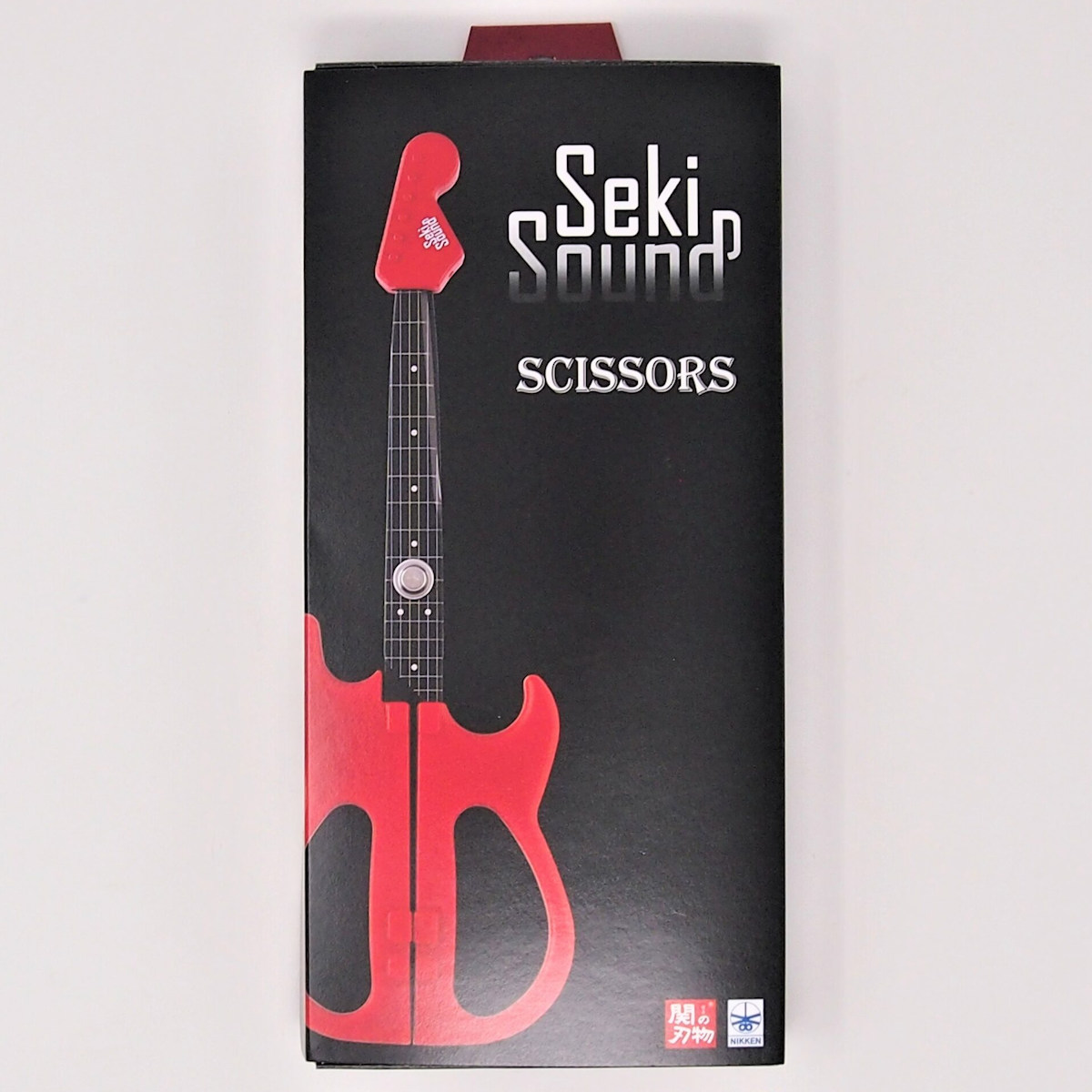 はさみ ギター ハサミ SekiSound スタンド付き 日本製 ( 鋏 カバー付き 楽器 文具 文房具 ステンレス刃 フッ素コート 関の刃物 ステーショナリー ベタつきにくい テープ カット 事務 作業 工作 DIY 雑貨 プレゼント ミニチュア ) 【ブラック】 ブラック