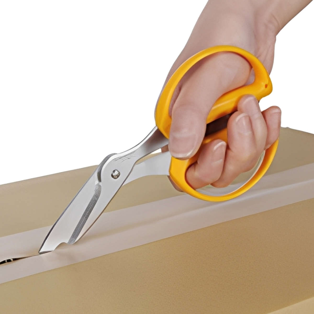 ハサミ ダンボール用 はさみ 開梱 日本製 ( 関の刃物 ステンレス刃 切る テープ 段ボール 止め金 鋏 カッター 文具 文房具 ステーショナリー カット 事務 作業 工作 DIY オフィス 会社 )